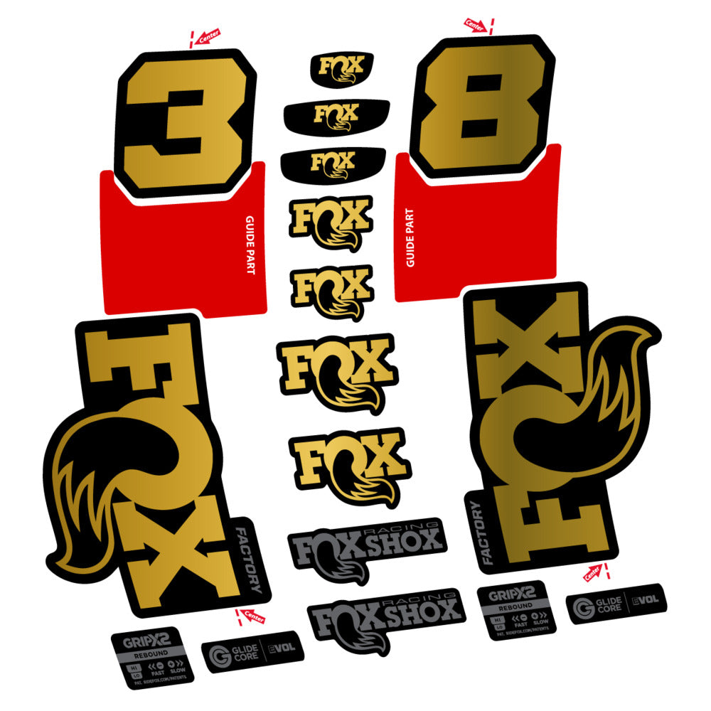 Stickers Fox 38 Factory 2027 compatibles - Autocollants fourche VTT