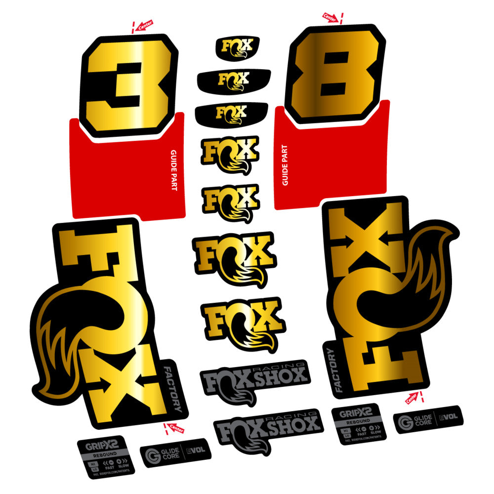 Stickers Fox 38 Factory 2027 compatibles - Autocollants fourche VTT