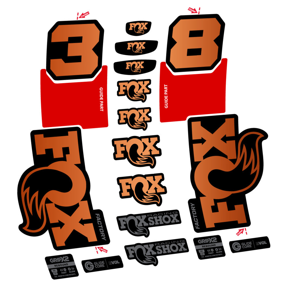 Stickers Fox 38 Factory 2027 compatibles - Autocollants fourche VTT