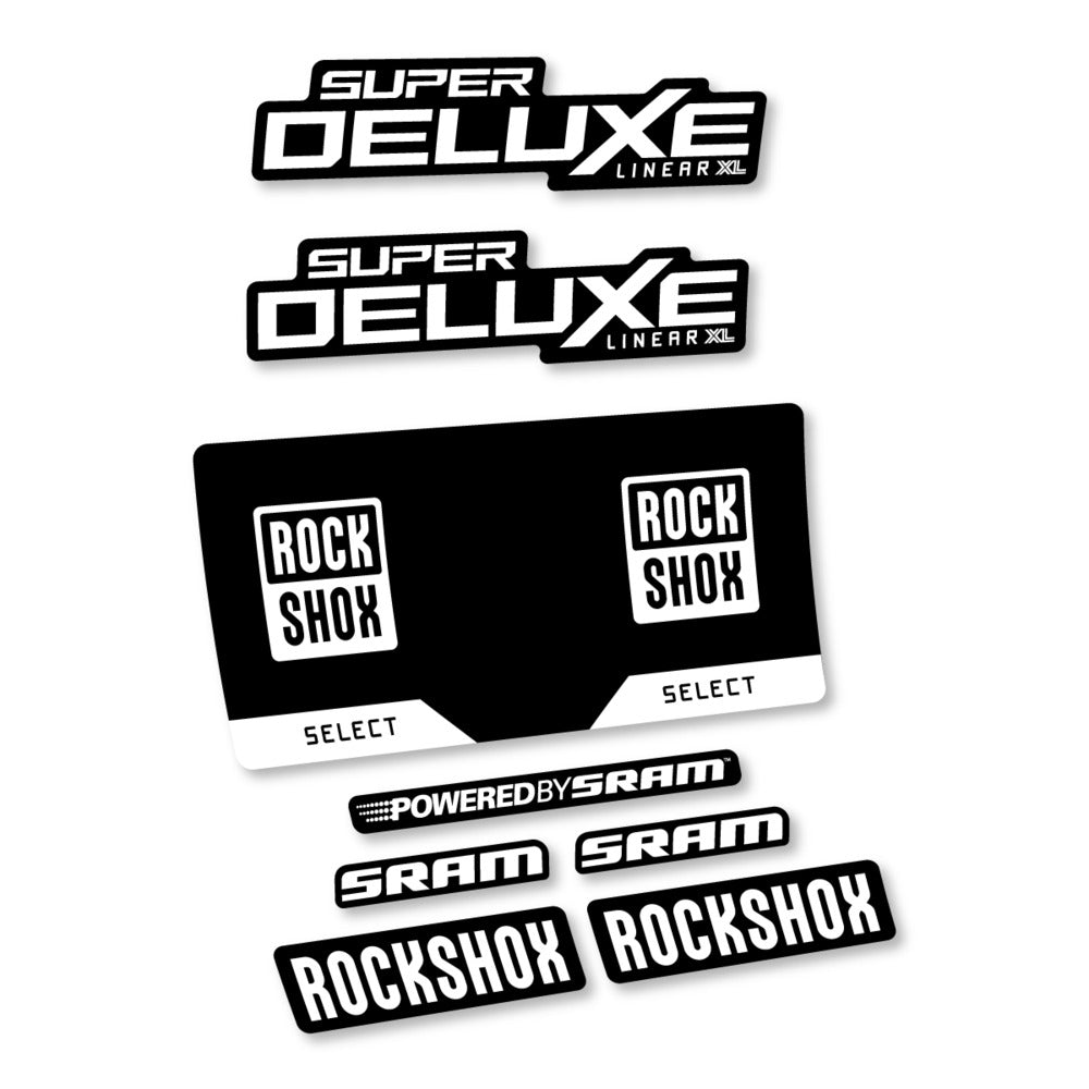 Stickers RockShox Super Deluxe Select 2027 v3 compatibles - Autocollants amortisseur VTT