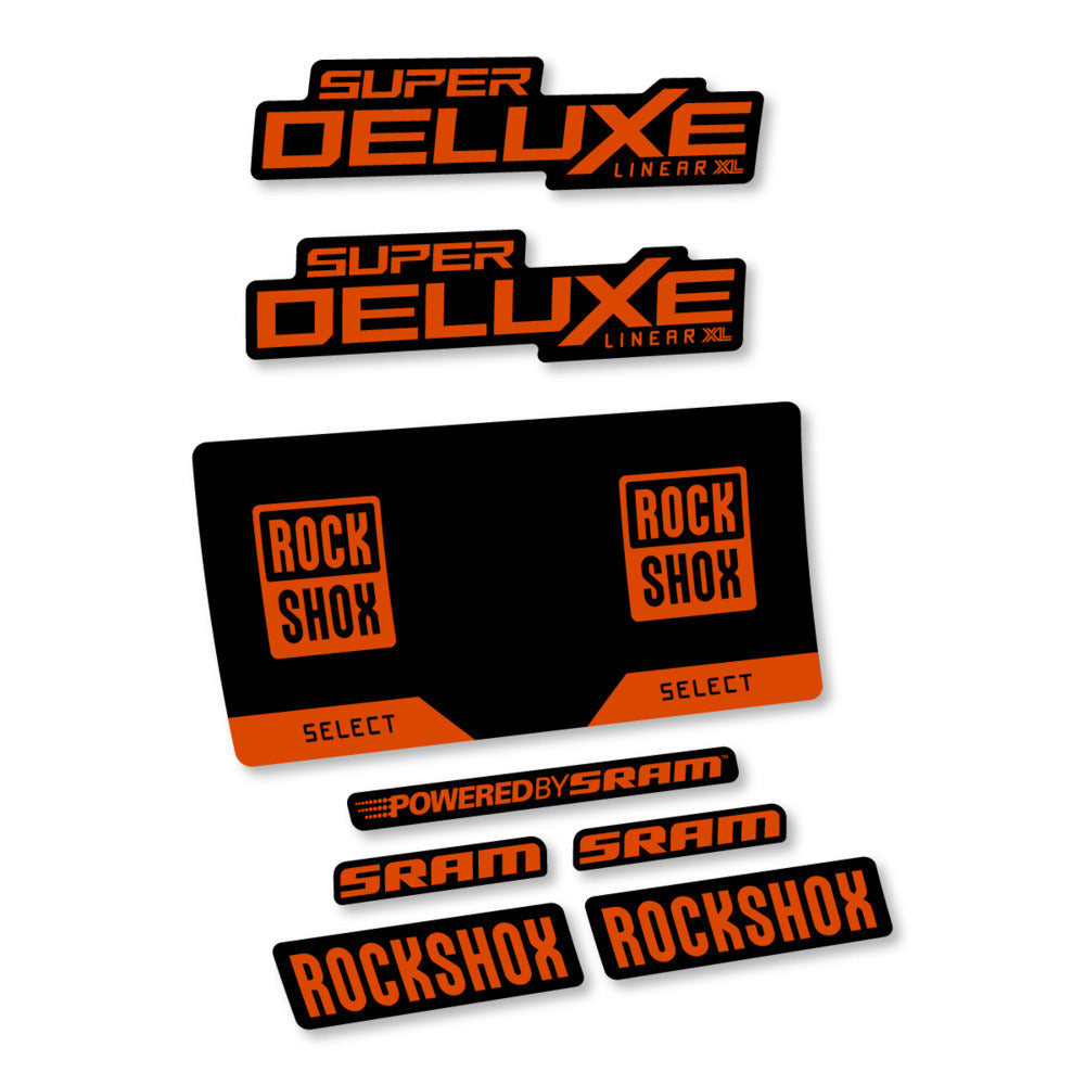 Stickers RockShox Super Deluxe Select 2027 v3 compatibles - Autocollants amortisseur VTT