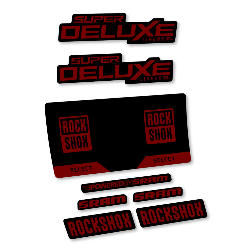 Stickers RockShox Super Deluxe Select 2027 v3 compatibles - Autocollants amortisseur VTT