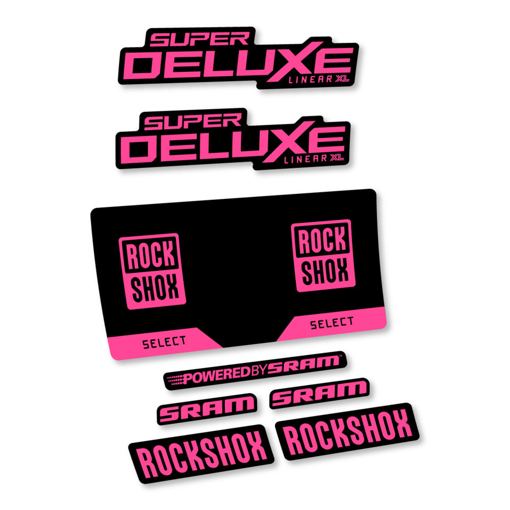 Stickers RockShox Super Deluxe Select 2027 v3 compatibles - Autocollants amortisseur VTT
