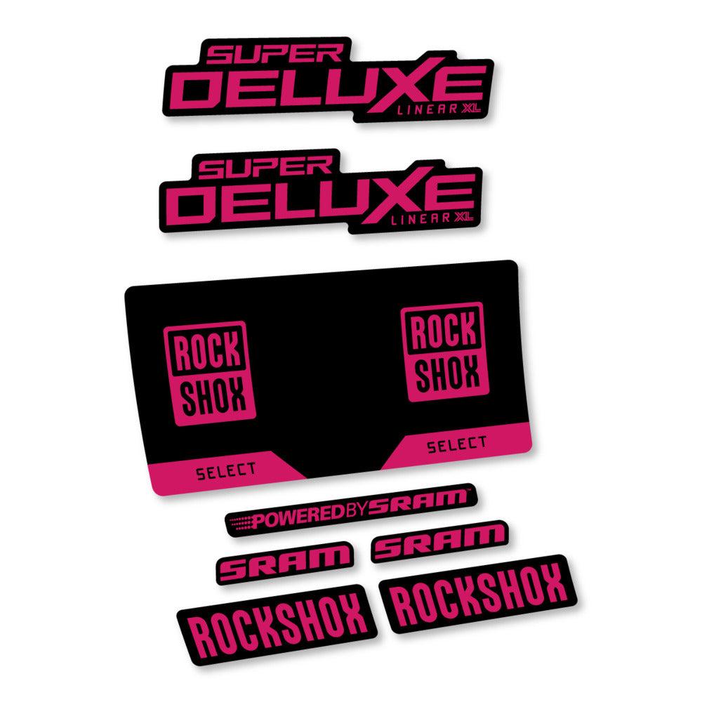 Stickers RockShox Super Deluxe Select 2027 v3 compatibles - Autocollants amortisseur VTT