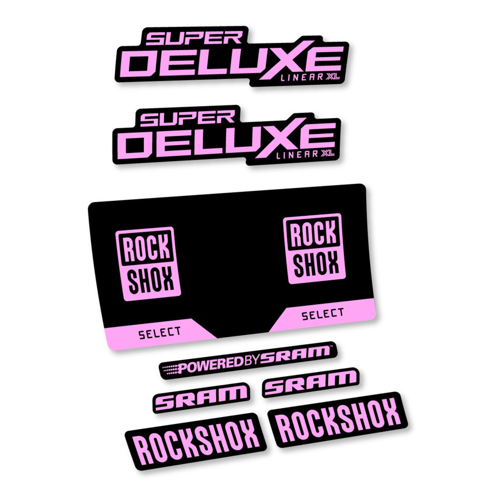 Stickers RockShox Super Deluxe Select 2027 v3 compatibles - Autocollants amortisseur VTT