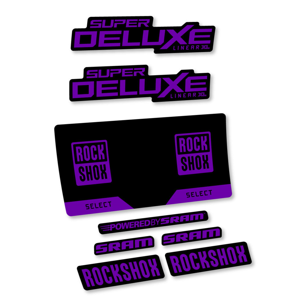 Stickers RockShox Super Deluxe Select 2027 v3 compatibles - Autocollants amortisseur VTT
