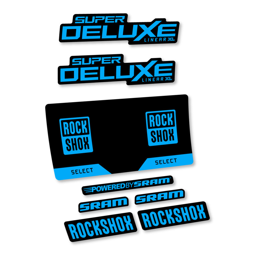 Stickers RockShox Super Deluxe Select 2027 v3 compatibles - Autocollants amortisseur VTT