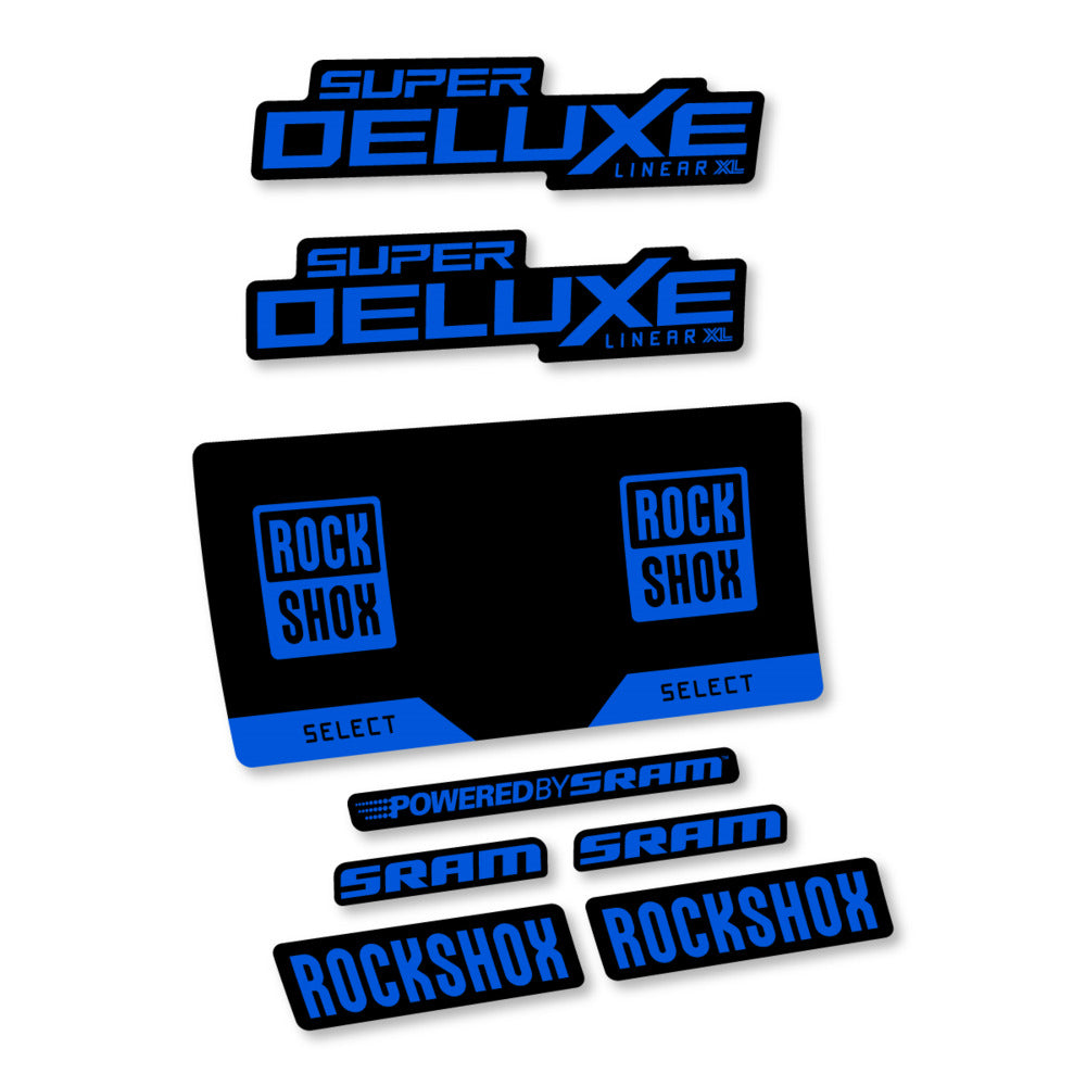 Stickers RockShox Super Deluxe Select 2027 v3 compatibles - Autocollants amortisseur VTT