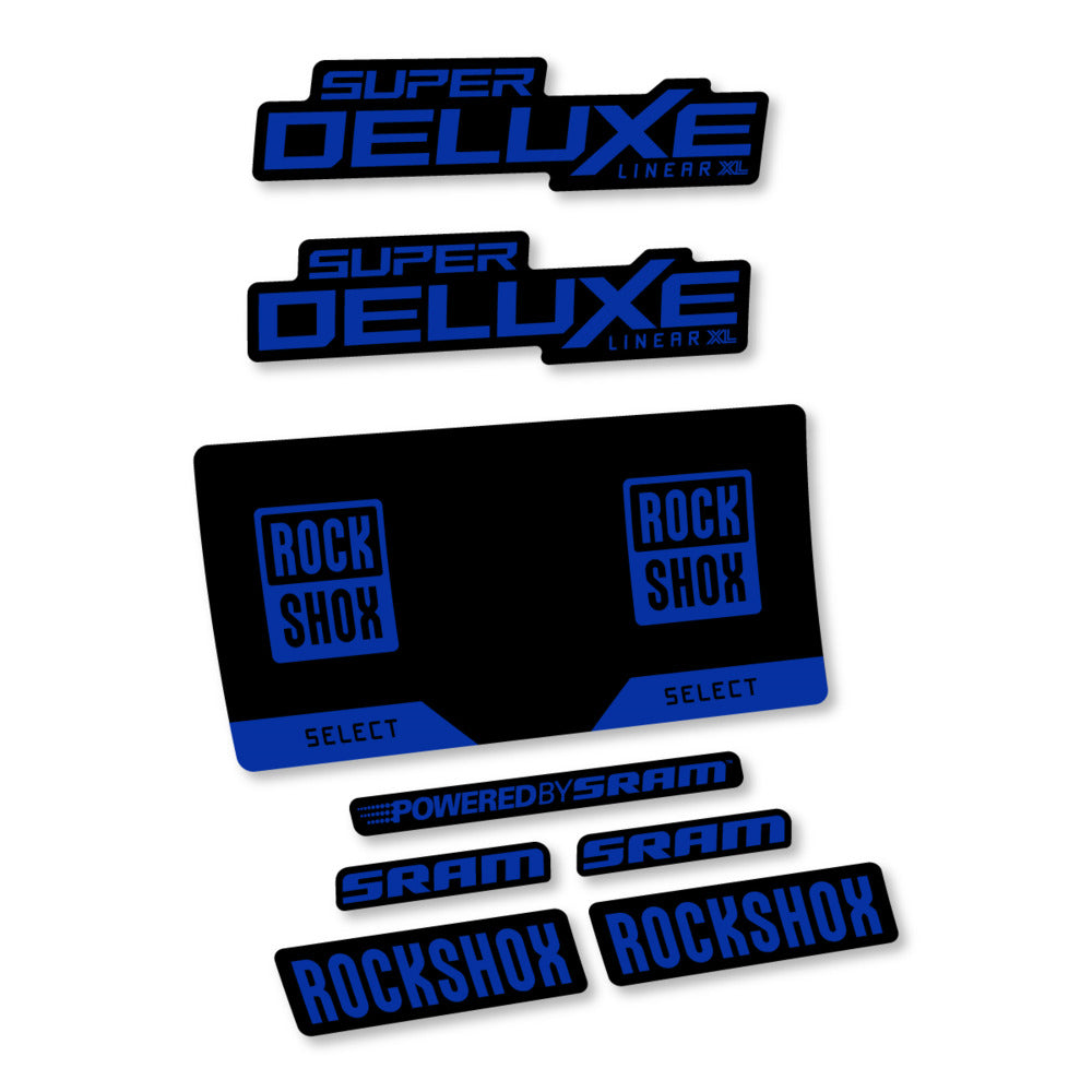 Stickers RockShox Super Deluxe Select 2027 v3 compatibles - Autocollants amortisseur VTT