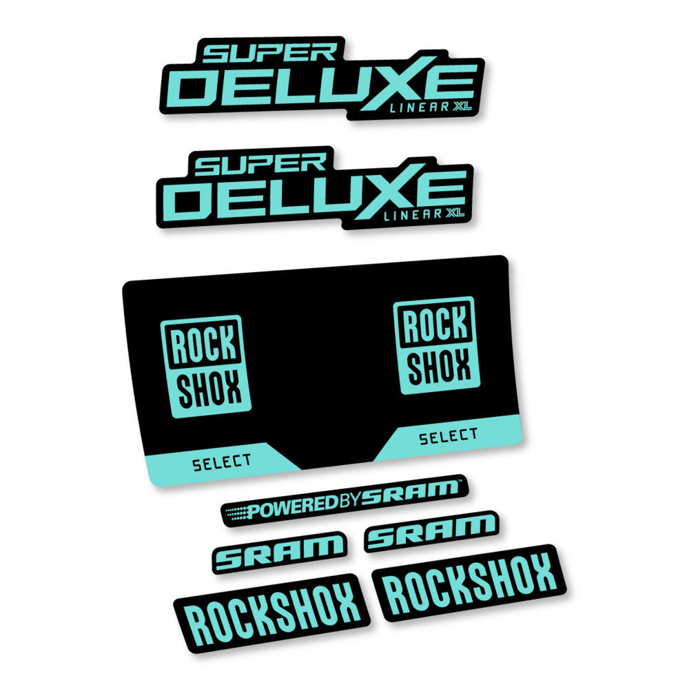 Stickers RockShox Super Deluxe Select 2027 v3 compatibles - Autocollants amortisseur VTT
