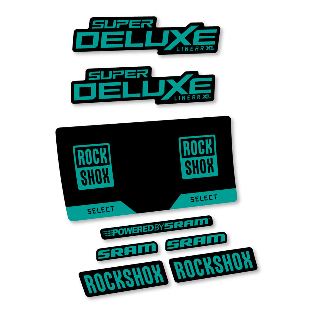 Stickers RockShox Super Deluxe Select 2027 v3 compatibles - Autocollants amortisseur VTT