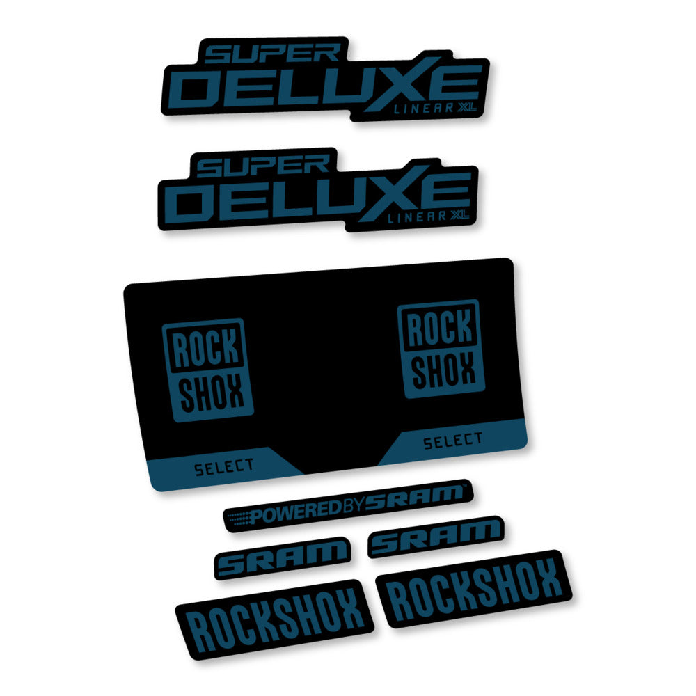 Stickers RockShox Super Deluxe Select 2027 v3 compatibles - Autocollants amortisseur VTT
