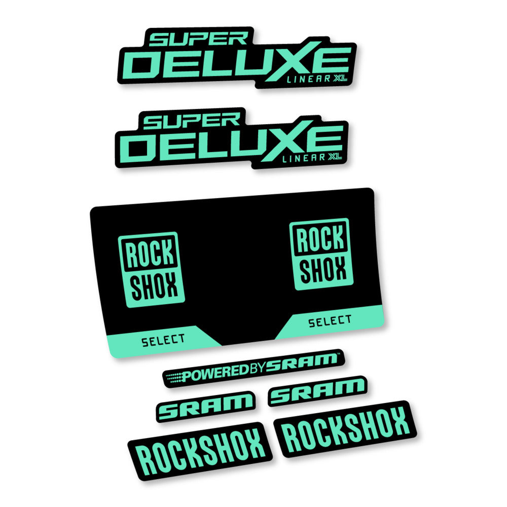 Stickers RockShox Super Deluxe Select 2027 v3 compatibles - Autocollants amortisseur VTT