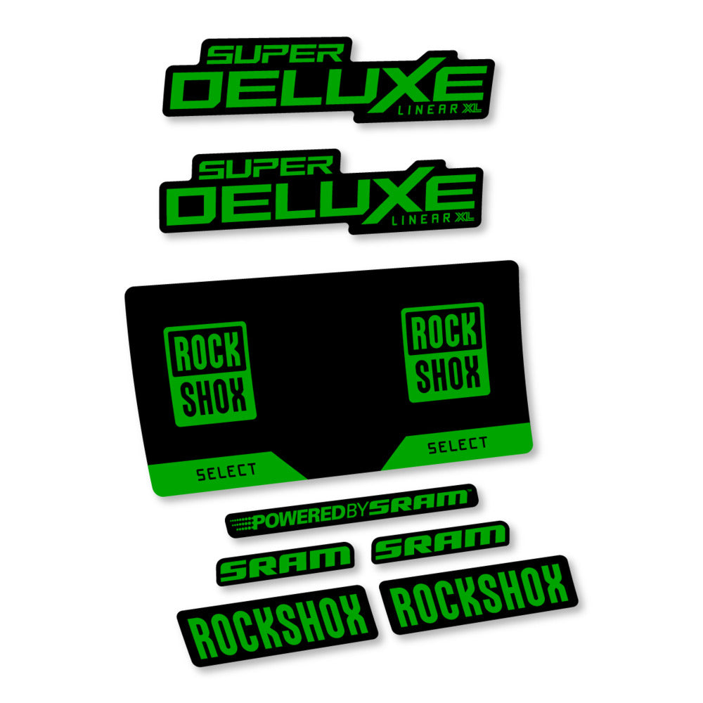 Stickers RockShox Super Deluxe Select 2027 v3 compatibles - Autocollants amortisseur VTT