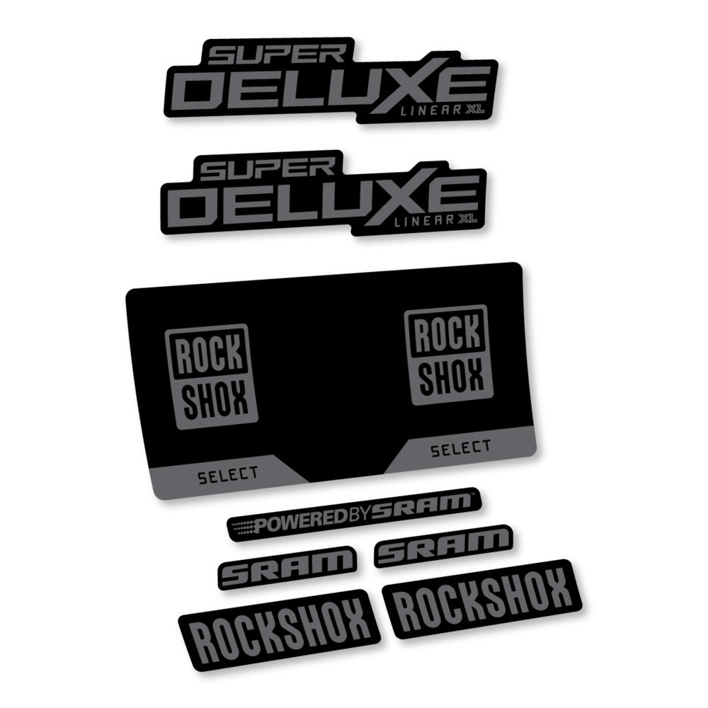 Stickers RockShox Super Deluxe Select 2027 v3 compatibles - Autocollants amortisseur VTT