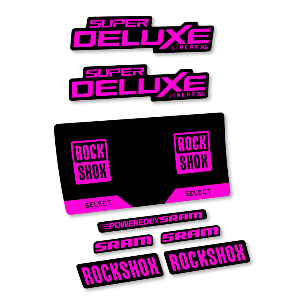 Stickers RockShox Super Deluxe Select 2027 v3 compatibles - Autocollants amortisseur VTT