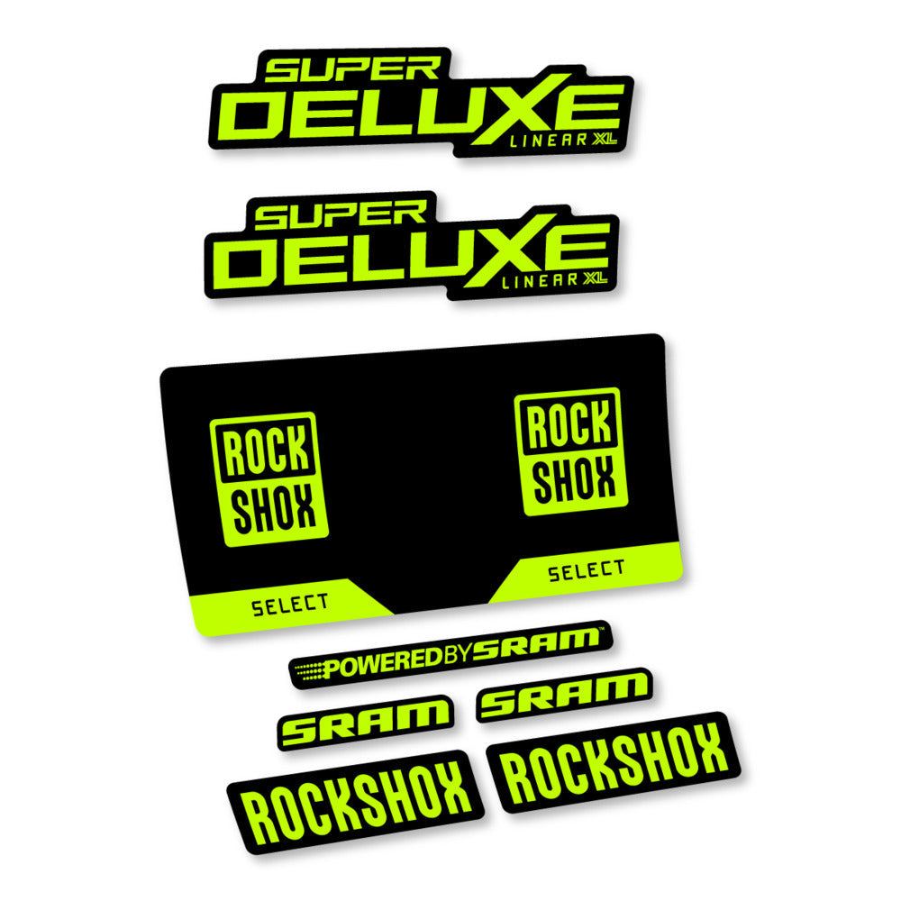 Stickers RockShox Super Deluxe Select 2027 v3 compatibles - Autocollants amortisseur VTT