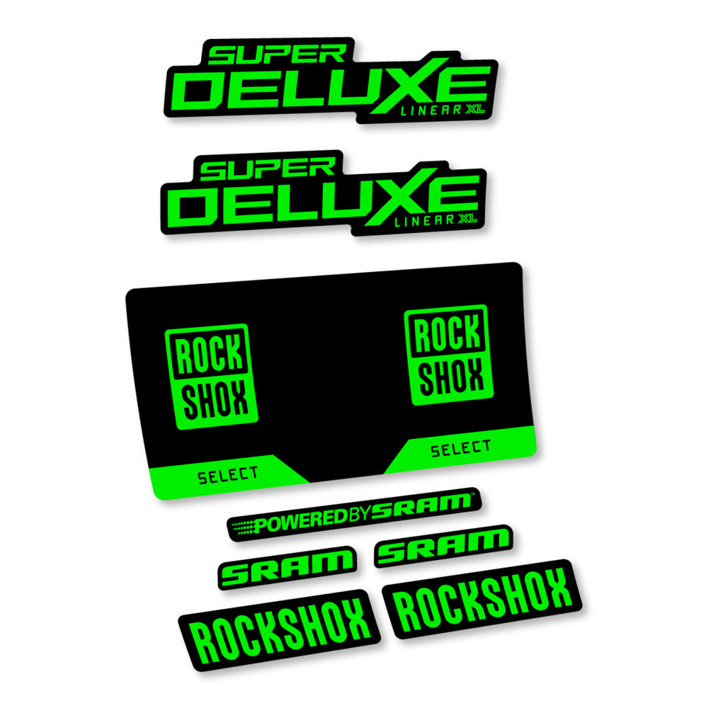 Stickers RockShox Super Deluxe Select 2027 v3 compatibles - Autocollants amortisseur VTT