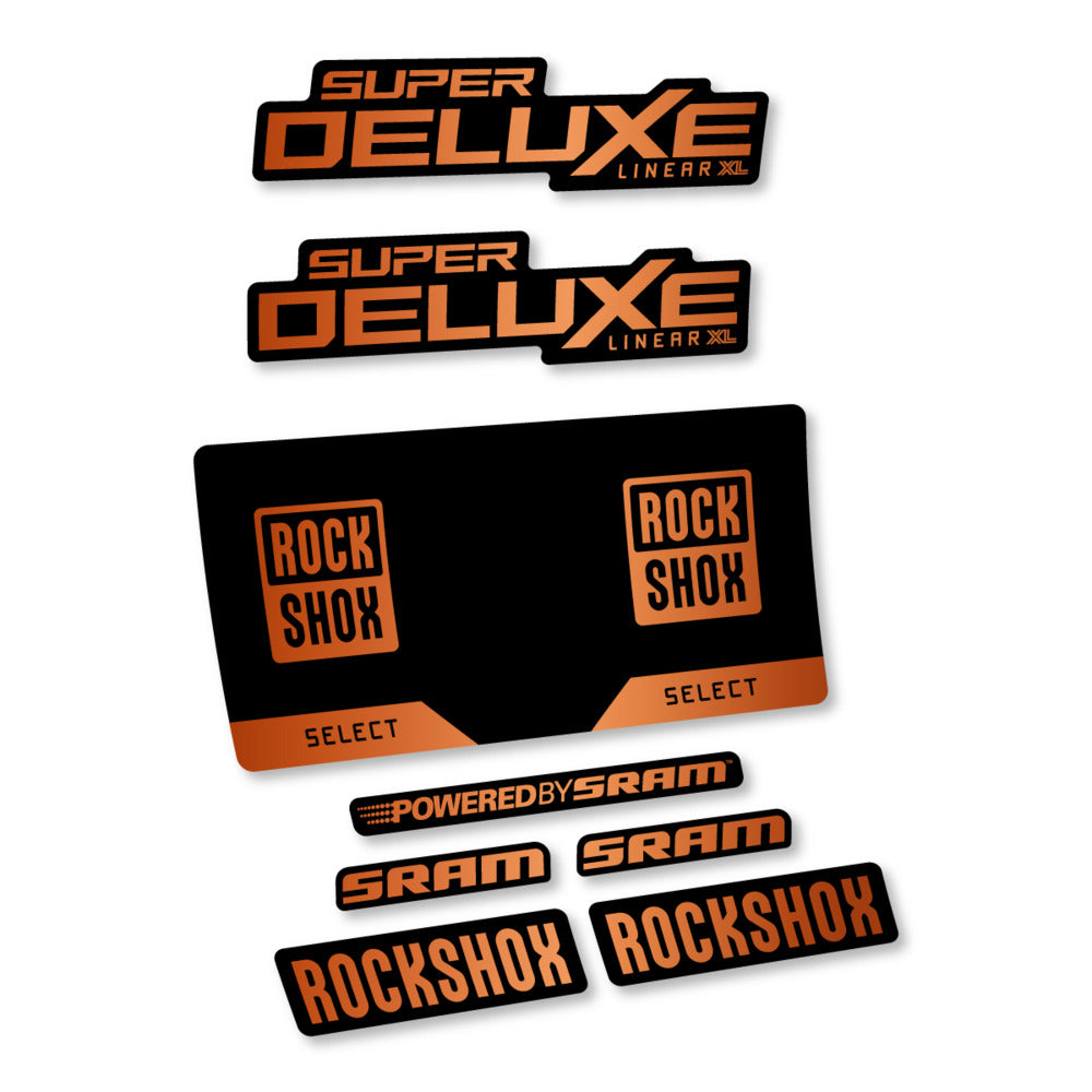 Stickers RockShox Super Deluxe Select 2027 v3 compatibles - Autocollants amortisseur VTT