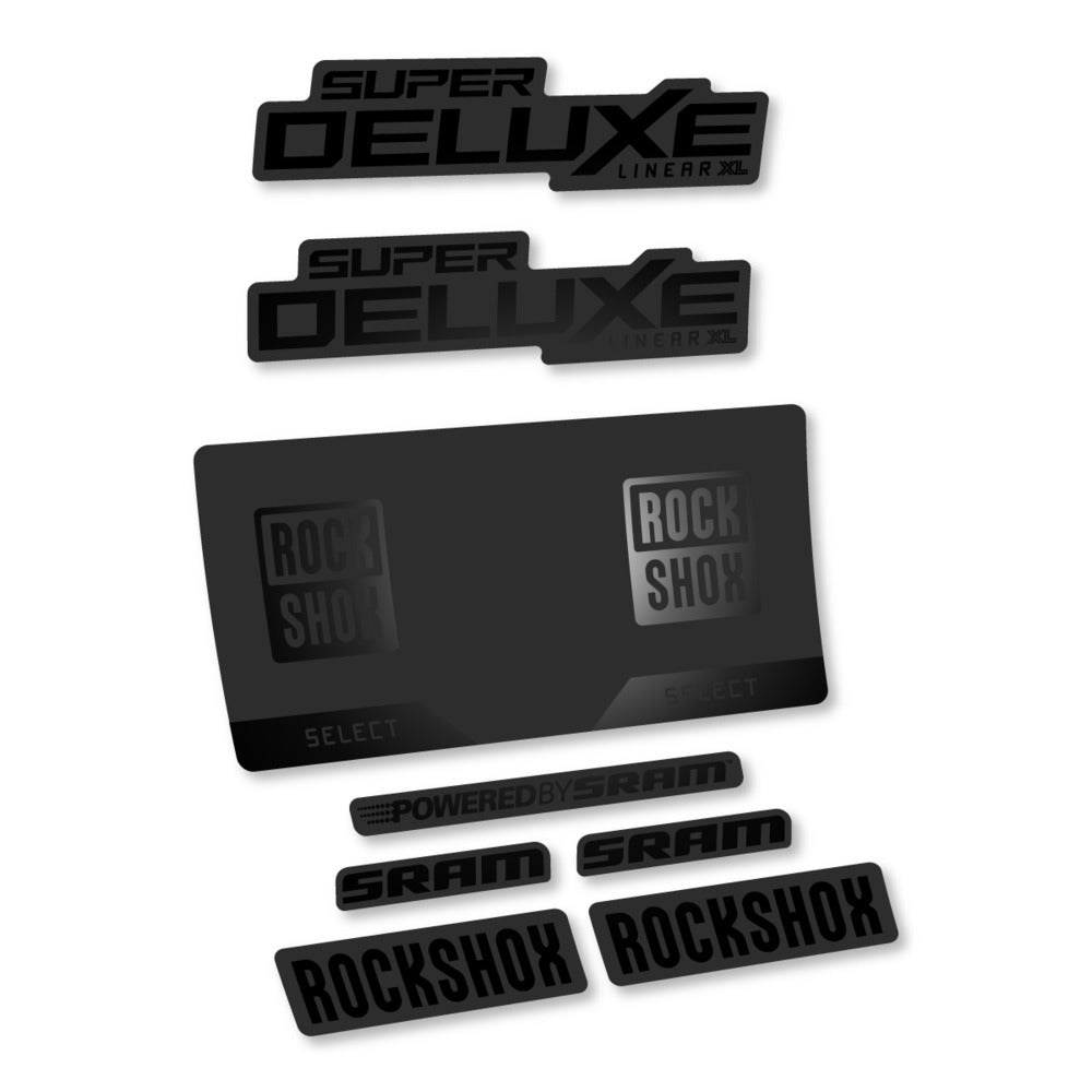Stickers RockShox Super Deluxe Select 2027 v3 compatibles - Autocollants amortisseur VTT