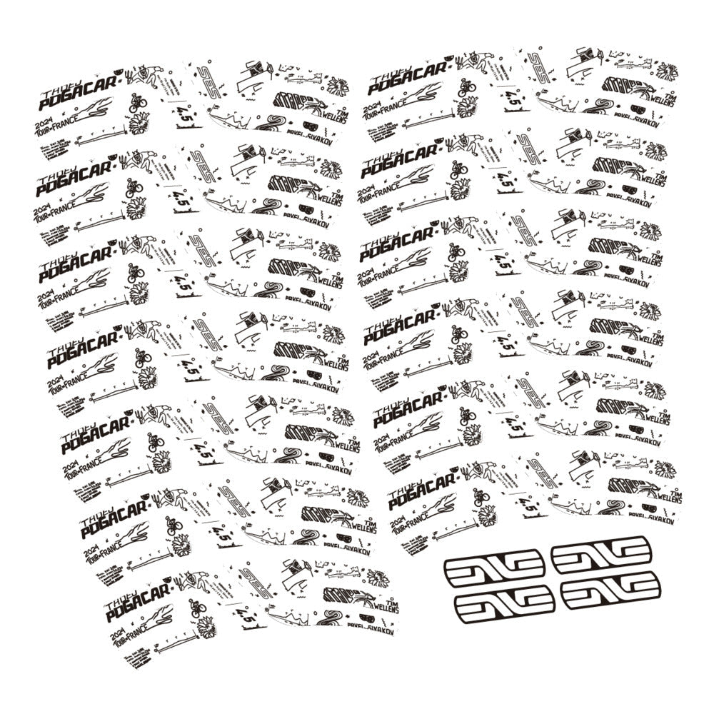 Stickers Compatible Decal Enve SES 45 Pogacar TDF 2022-2025 compatibles - Autocollants roue vélo route