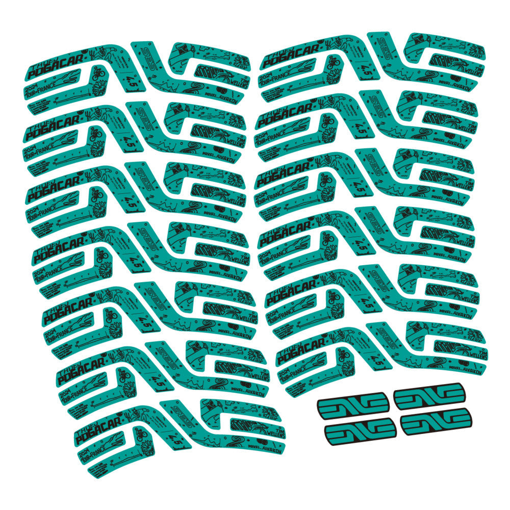 Stickers Compatible Decal Enve SES 45 Pogacar TDF 2022-2025 compatibles - Autocollants roue vélo route