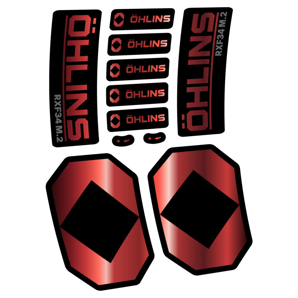 Stickers Öhlins RXF 34 M2 2027 compatibles - Autocollants fourche VTT