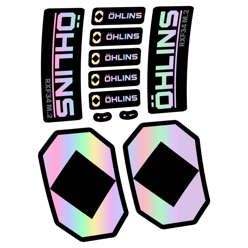 Stickers Öhlins RXF 34 M2 2027 compatibles - Autocollants fourche VTT
