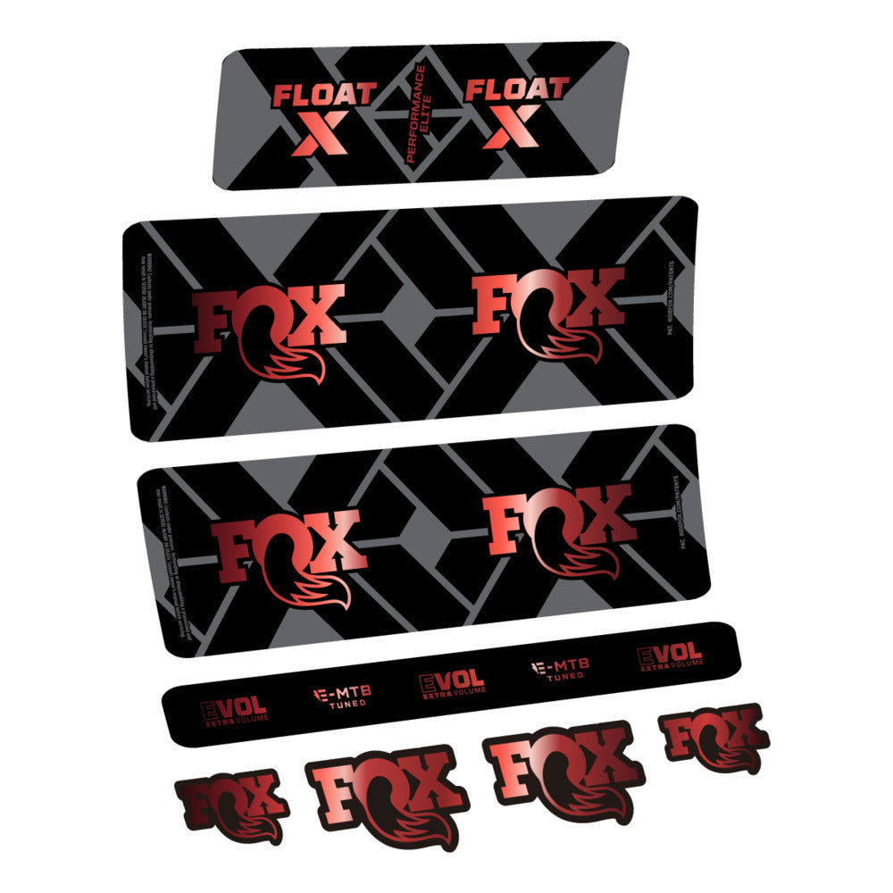 Stickers Fox Float X Performance Elite E-MTB 2027 compatibles - Autocollants amortisseur VTT