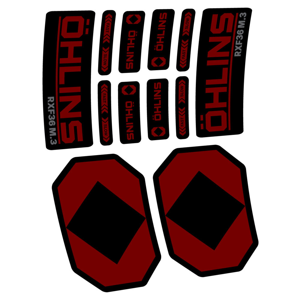 Stickers Öhlins RXF 36 M3 2027 compatibles - Autocollants fourche VTT