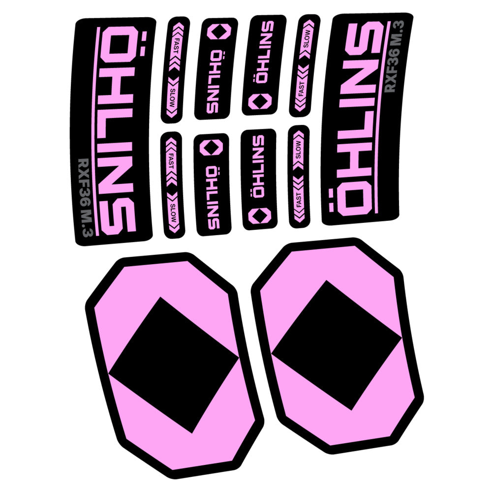 Stickers Öhlins RXF 36 M3 2027 compatibles - Autocollants fourche VTT