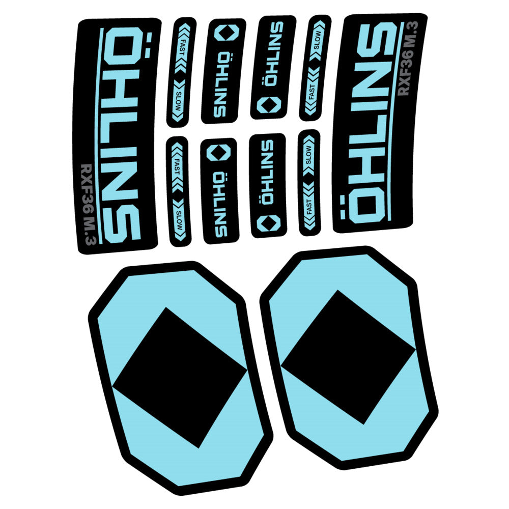 Stickers Öhlins RXF 36 M3 2027 compatibles - Autocollants fourche VTT