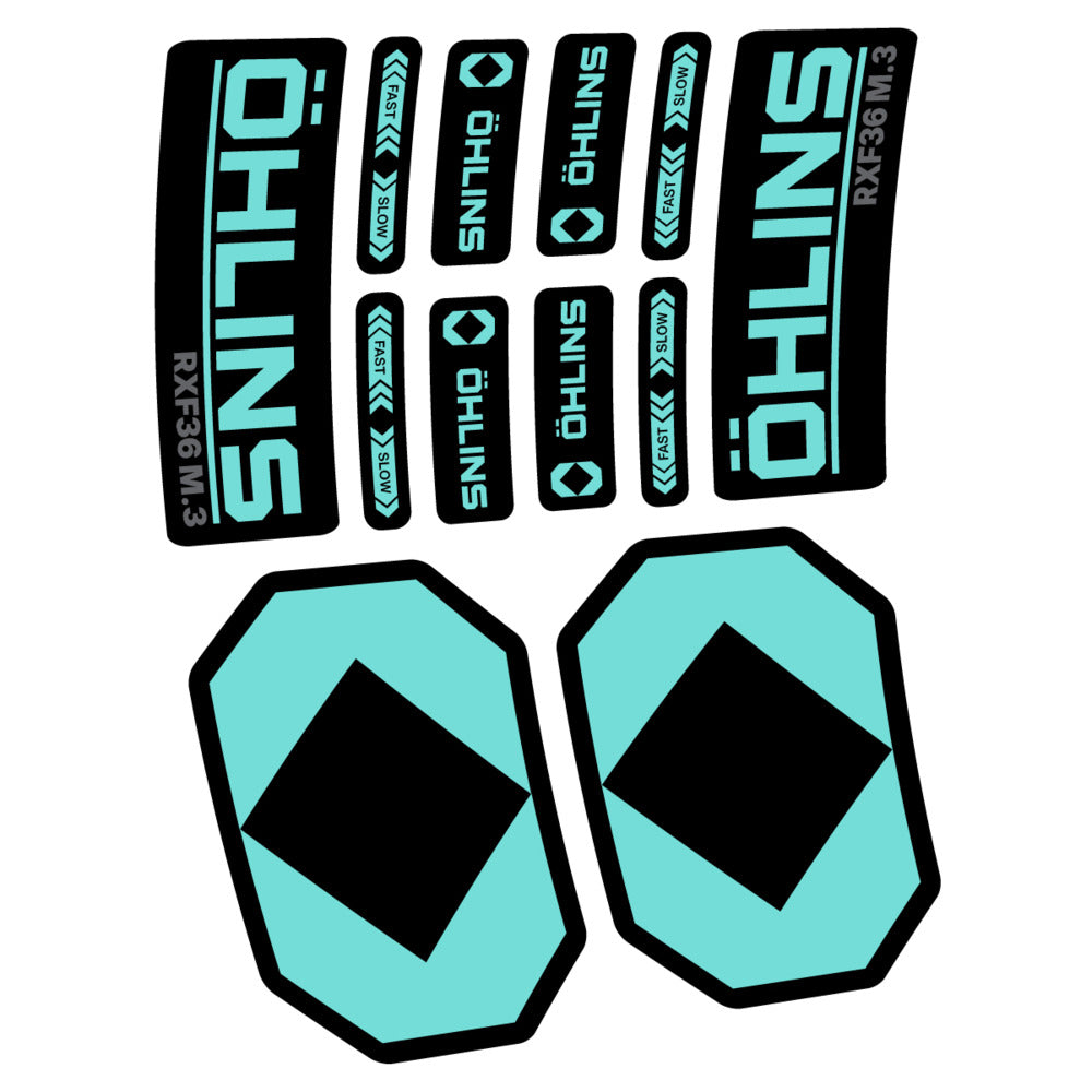 Stickers Öhlins RXF 36 M3 2027 compatibles - Autocollants fourche VTT