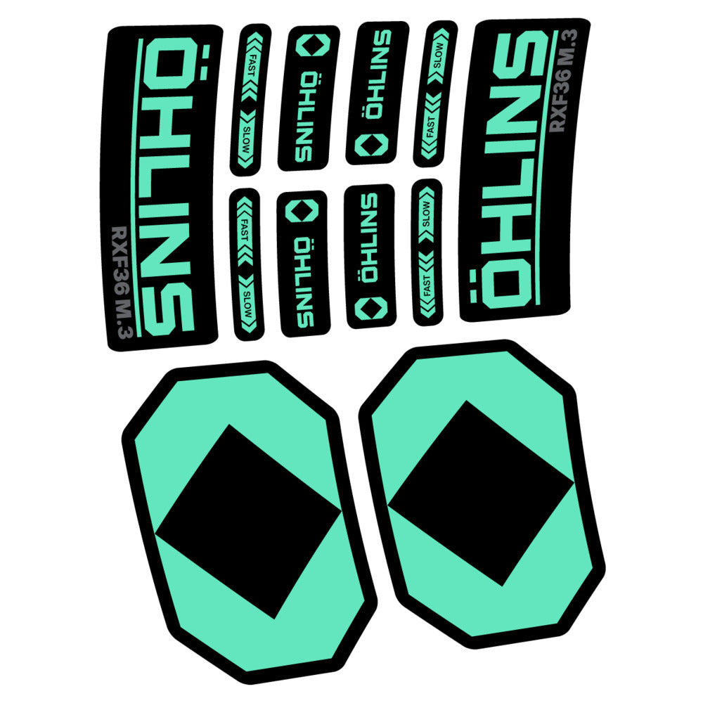 Stickers Öhlins RXF 36 M3 2027 compatibles - Autocollants fourche VTT