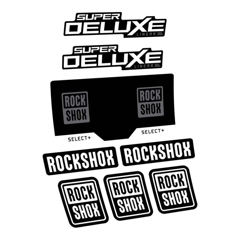 Stickers RockShox Super Deluxe Select 2027 v2 compatibles - Autocollants amortisseur VTT
