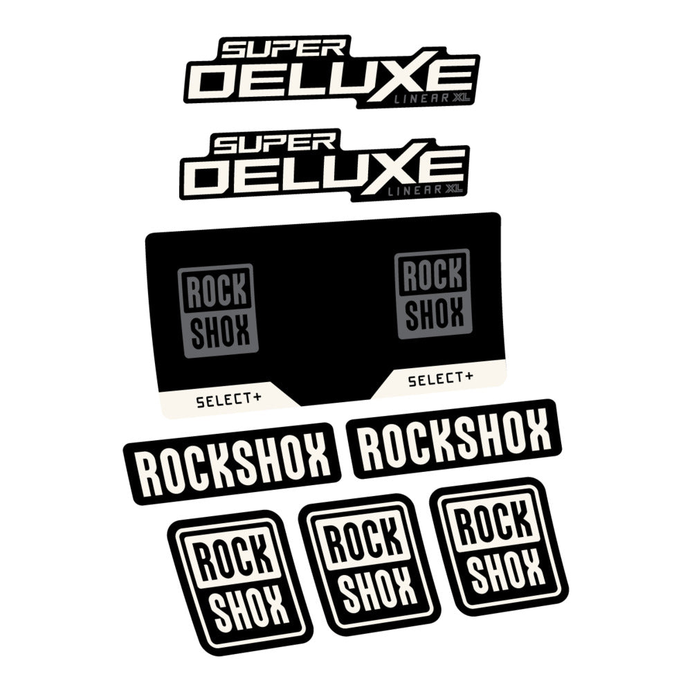 Stickers RockShox Super Deluxe Select 2027 v2 compatibles - Autocollants amortisseur VTT