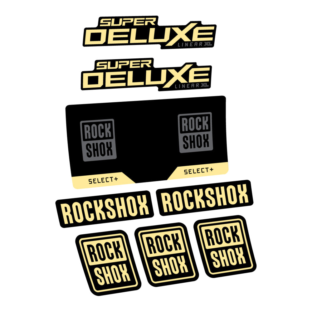 Stickers RockShox Super Deluxe Select 2027 v2 compatibles - Autocollants amortisseur VTT