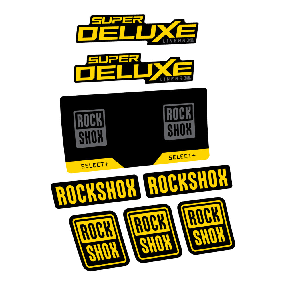Stickers RockShox Super Deluxe Select 2027 v2 compatibles - Autocollants amortisseur VTT