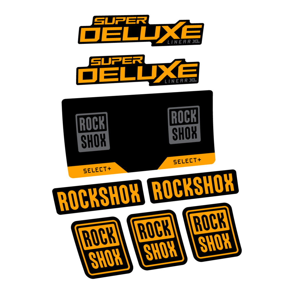 Stickers RockShox Super Deluxe Select 2027 v2 compatibles - Autocollants amortisseur VTT