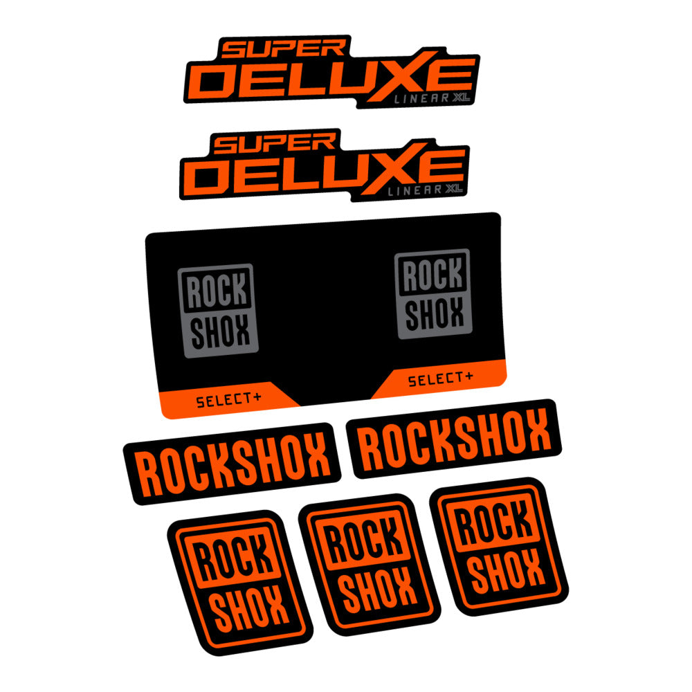 Stickers RockShox Super Deluxe Select 2027 v2 compatibles - Autocollants amortisseur VTT