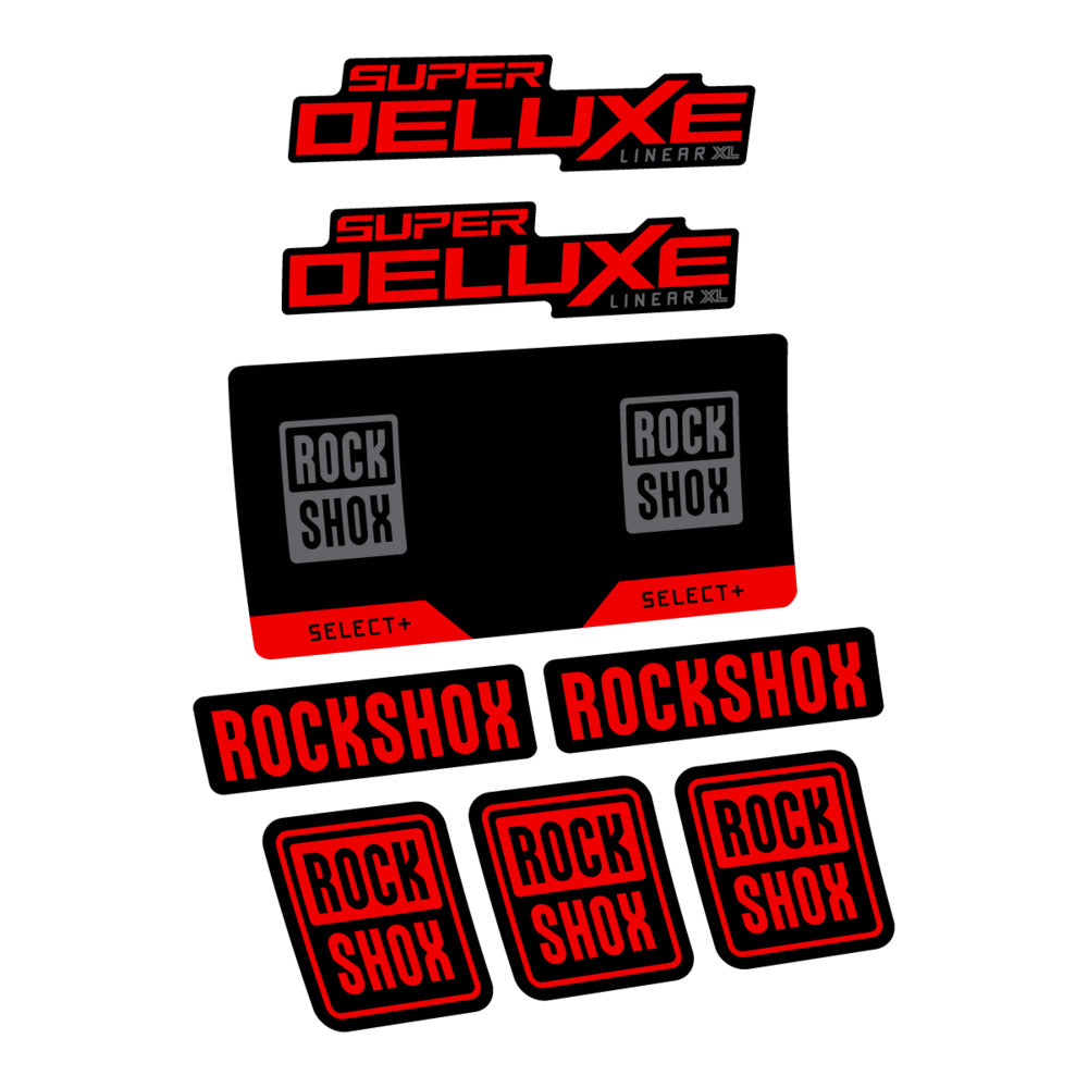 Stickers RockShox Super Deluxe Select 2027 v2 compatibles - Autocollants amortisseur VTT