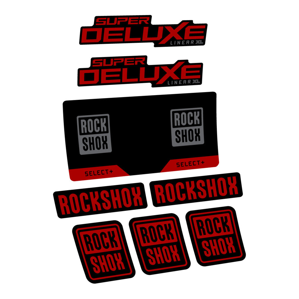Stickers RockShox Super Deluxe Select 2027 v2 compatibles - Autocollants amortisseur VTT