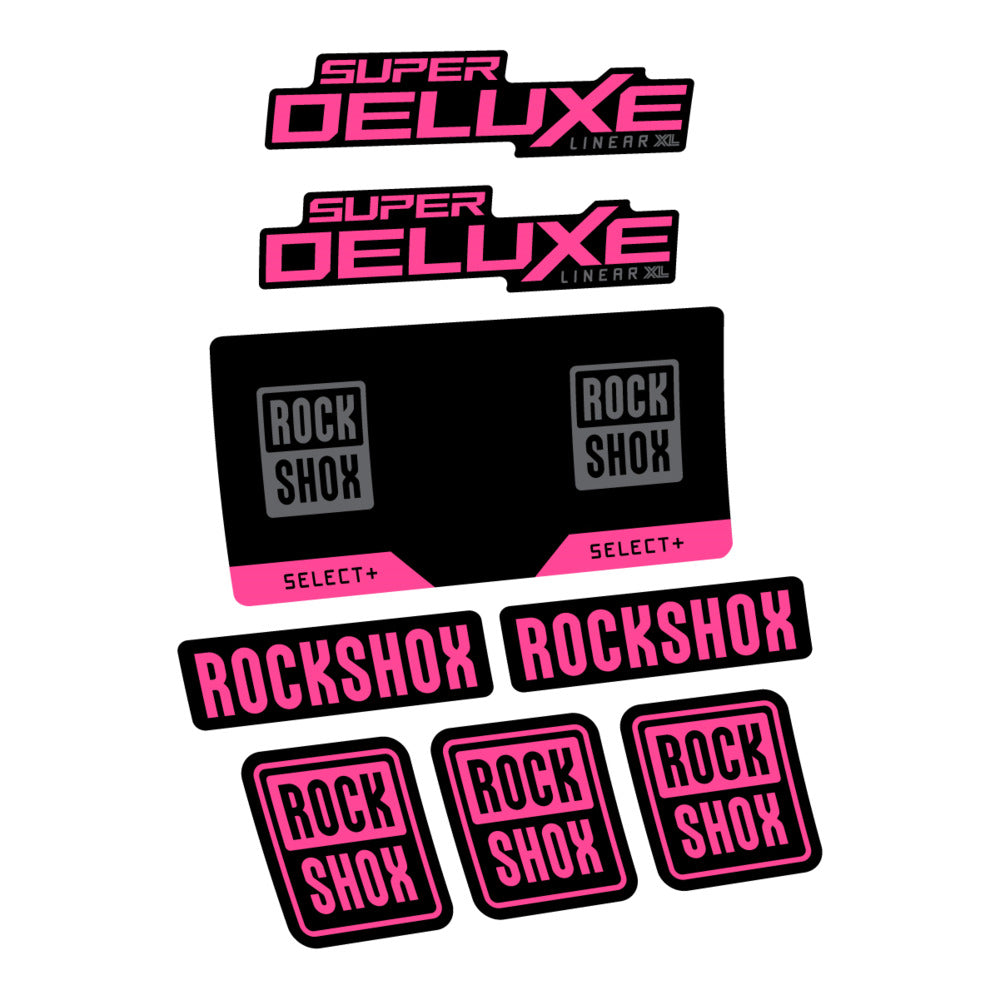 Stickers RockShox Super Deluxe Select 2027 v2 compatibles - Autocollants amortisseur VTT