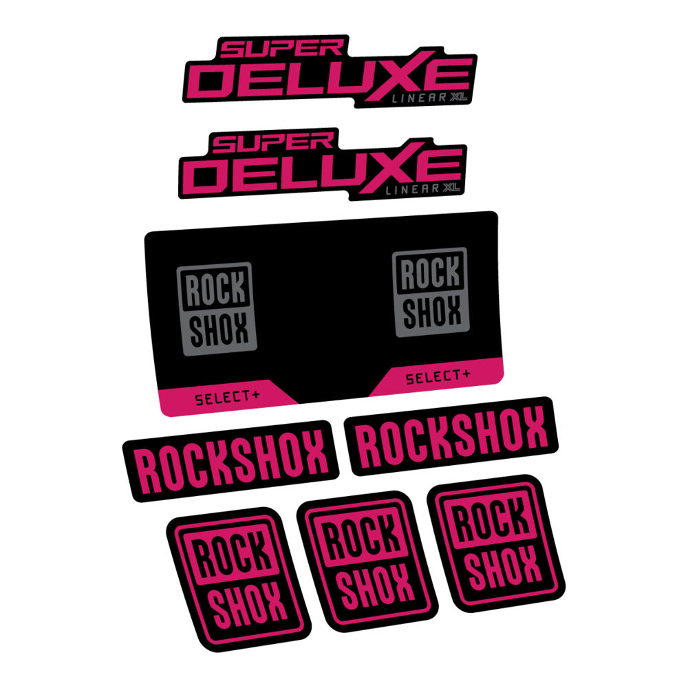 Stickers RockShox Super Deluxe Select 2027 v2 compatibles - Autocollants amortisseur VTT