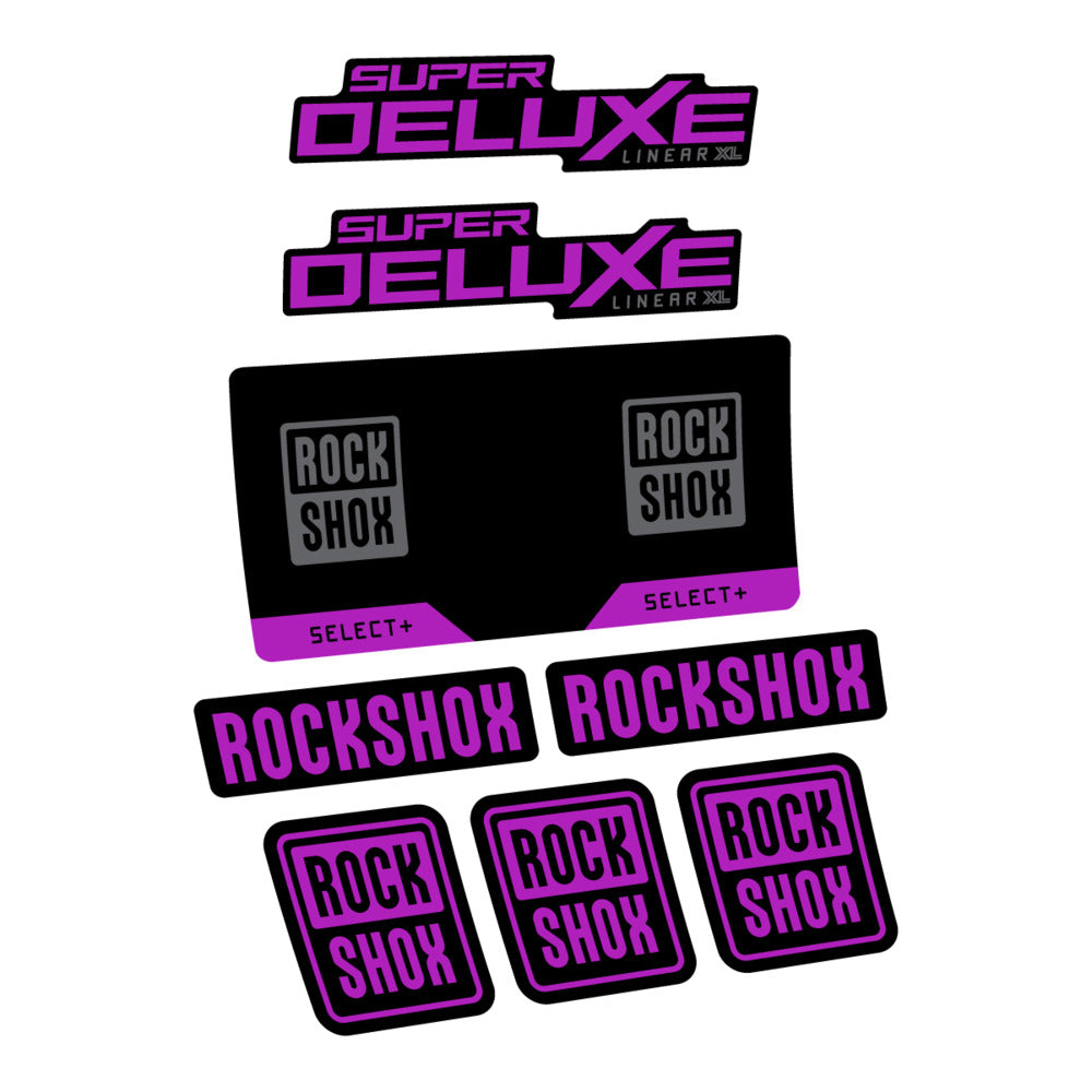 Stickers RockShox Super Deluxe Select 2027 v2 compatibles - Autocollants amortisseur VTT