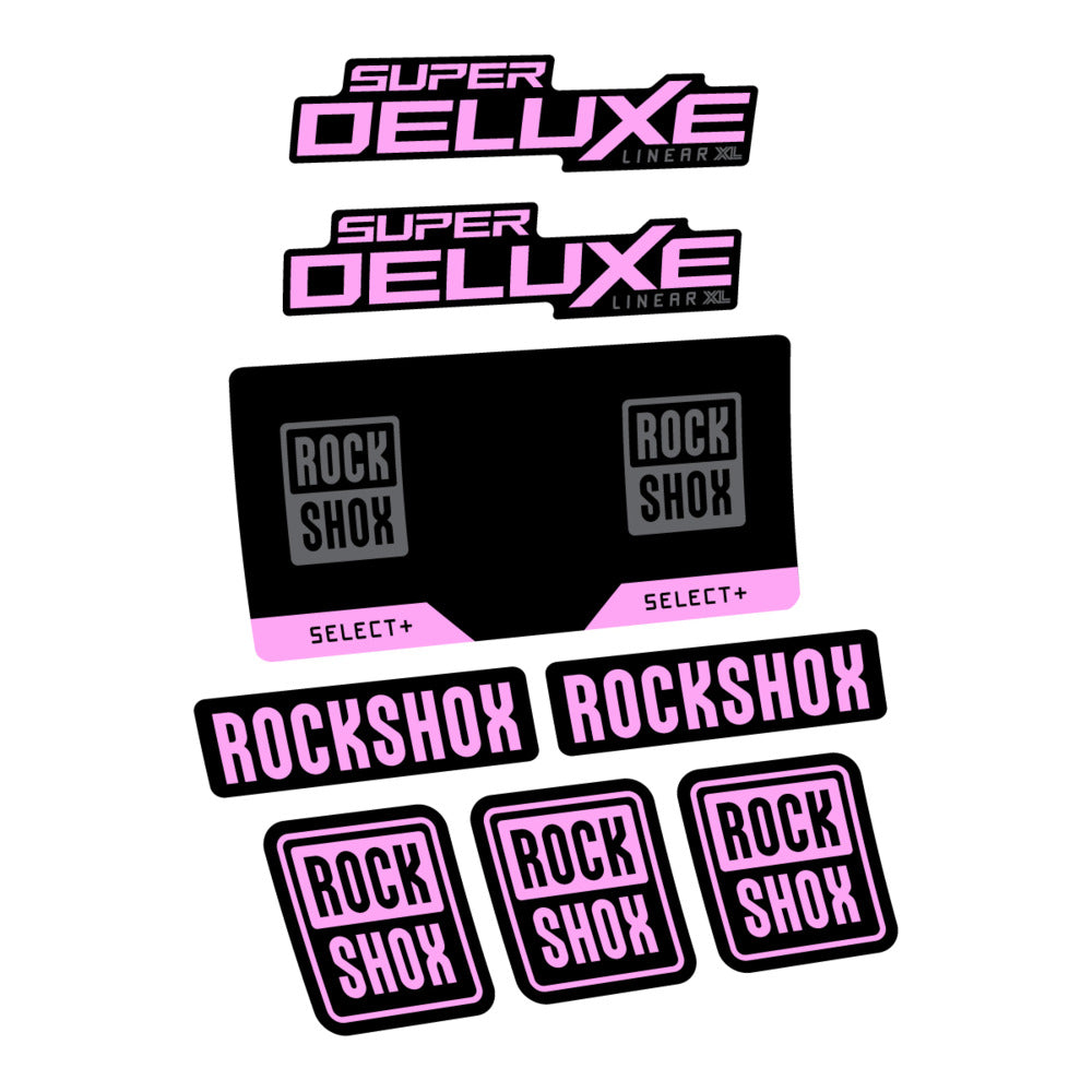 Stickers RockShox Super Deluxe Select 2027 v2 compatibles - Autocollants amortisseur VTT