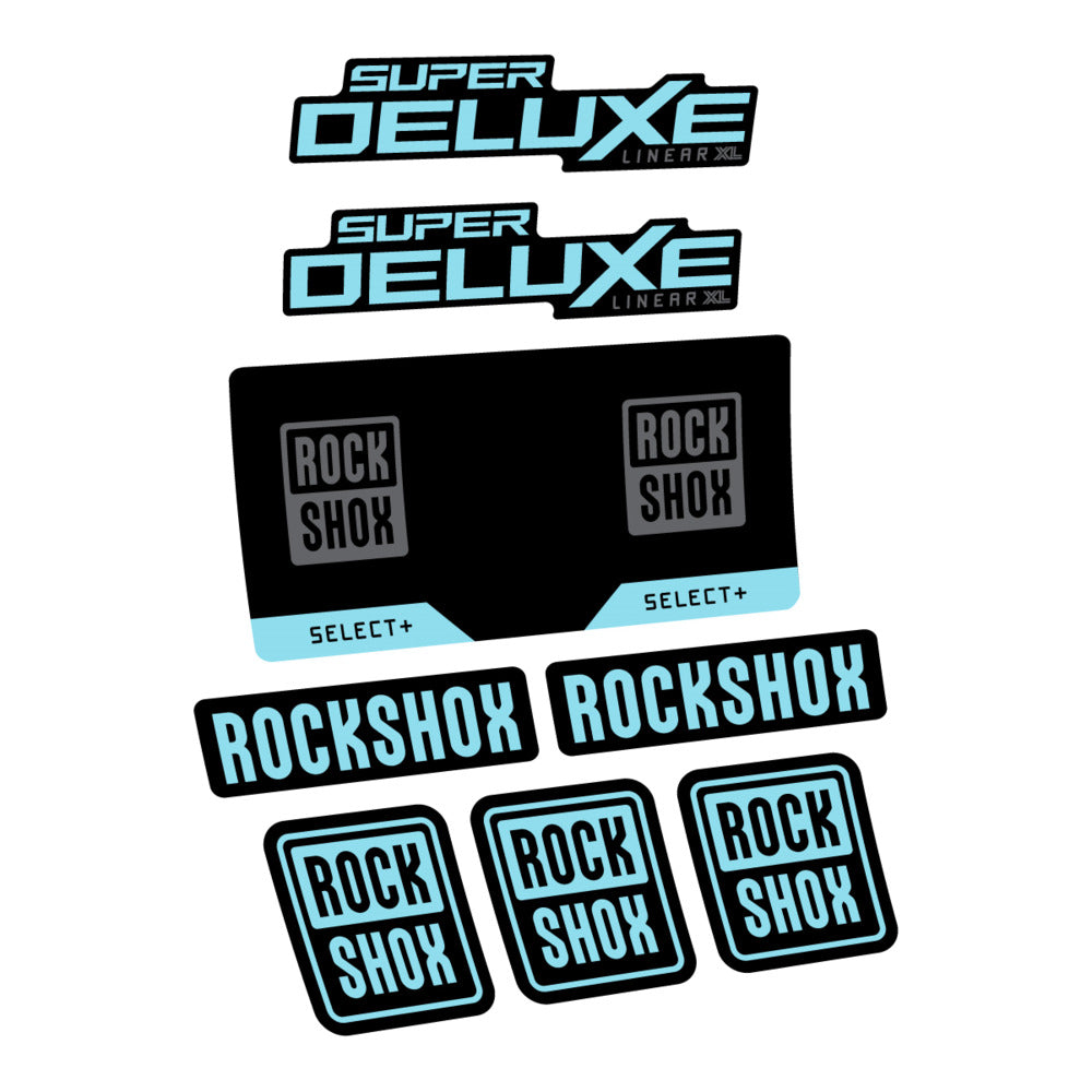 Stickers RockShox Super Deluxe Select 2027 v2 compatibles - Autocollants amortisseur VTT