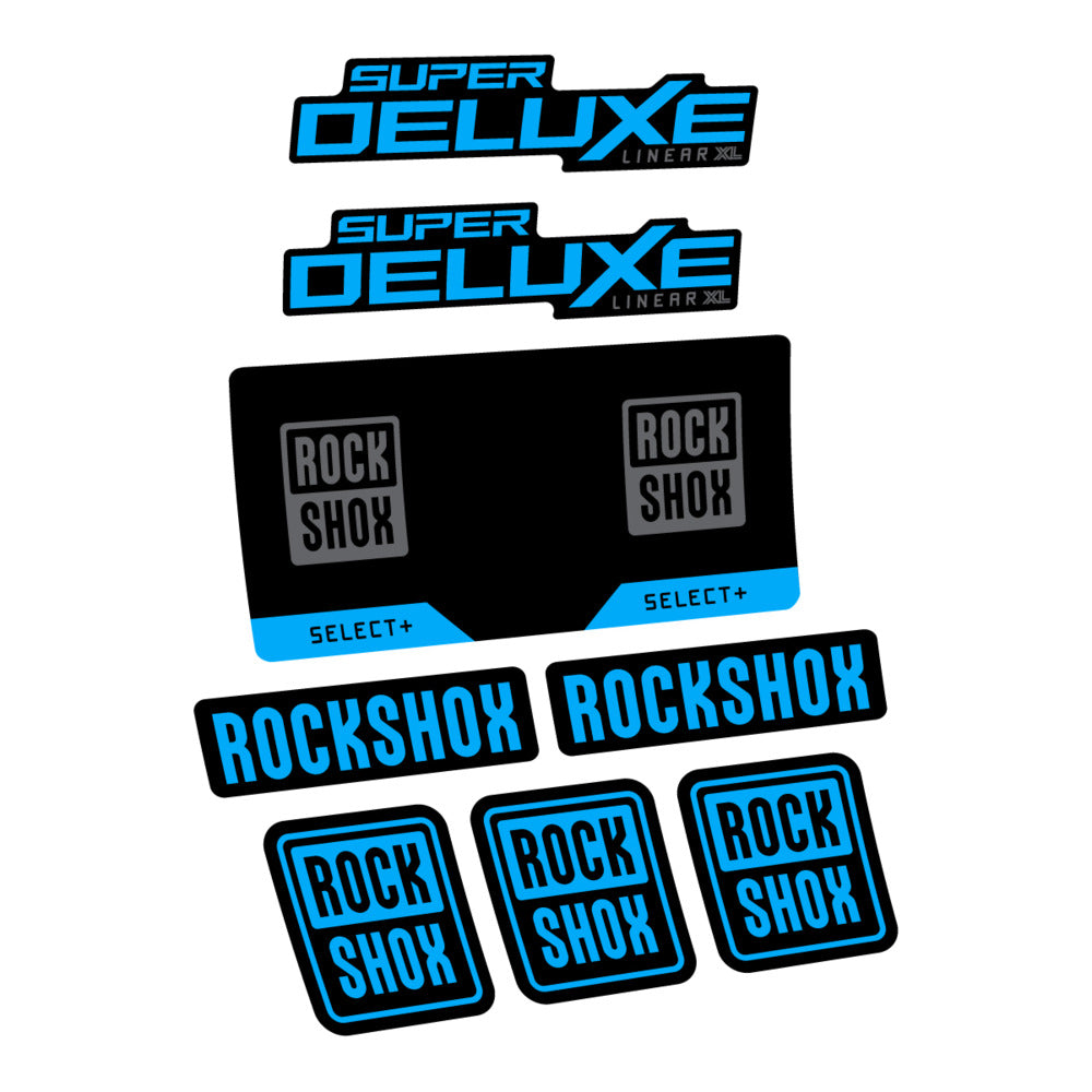 Stickers RockShox Super Deluxe Select 2027 v2 compatibles - Autocollants amortisseur VTT