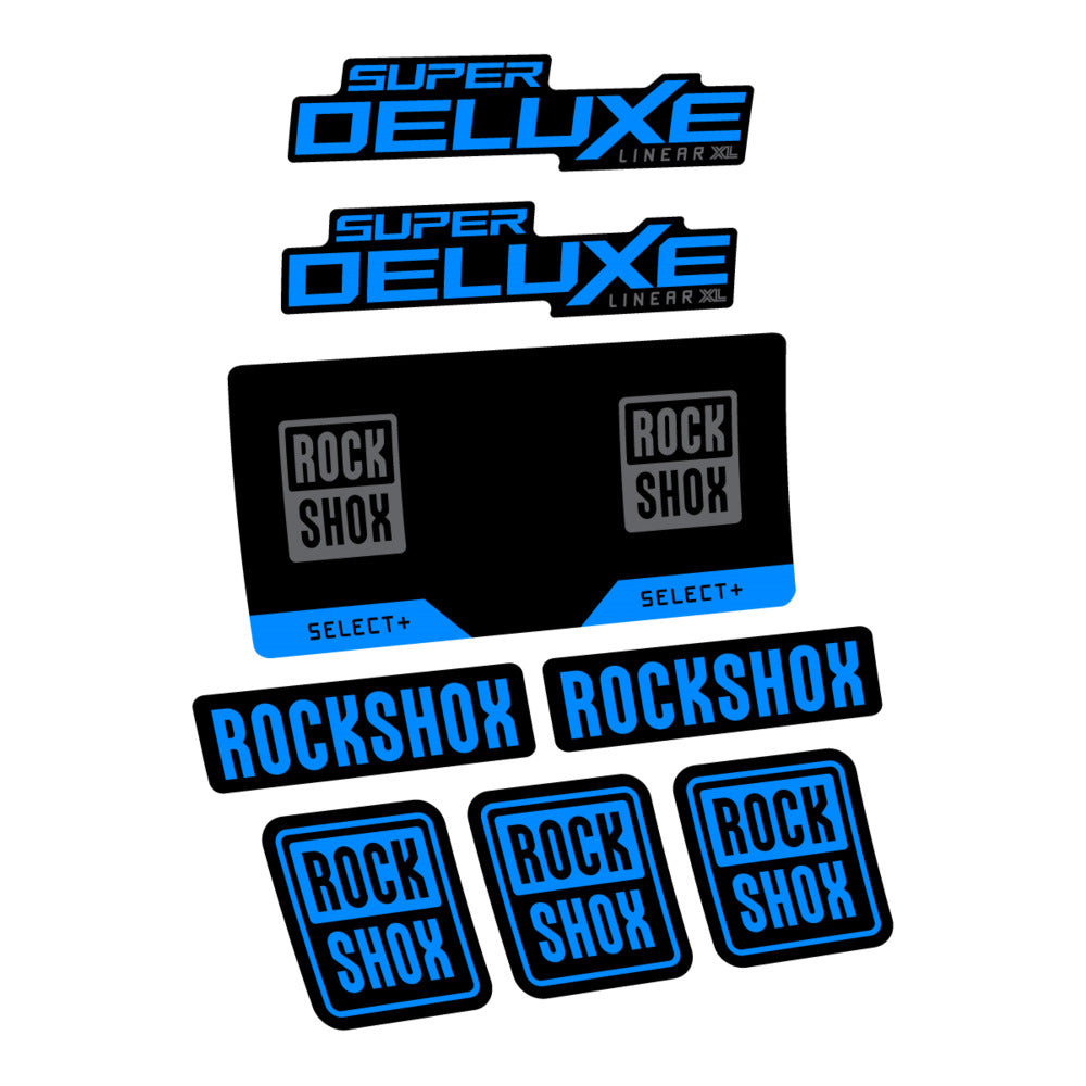 Stickers RockShox Super Deluxe Select 2027 v2 compatibles - Autocollants amortisseur VTT