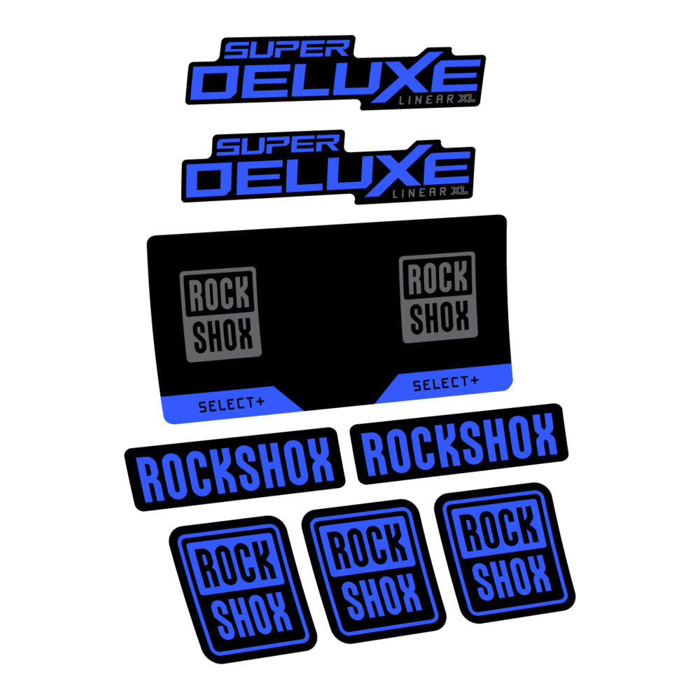 Stickers RockShox Super Deluxe Select 2027 v2 compatibles - Autocollants amortisseur VTT